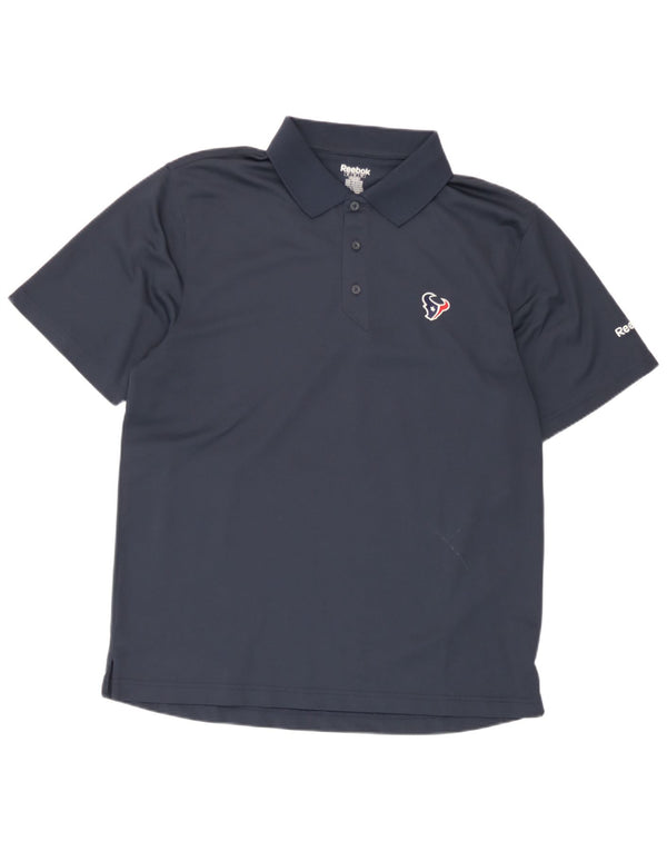 Polo Reebok da uomo Houston Texans media poliestere blu navy
