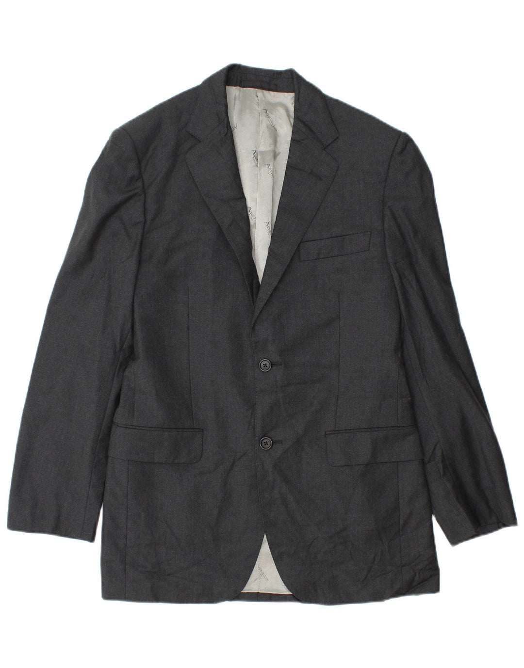 Giacca blazer da uomo a 2 bottoni Aquascutum UK 36 piccola lana grigia