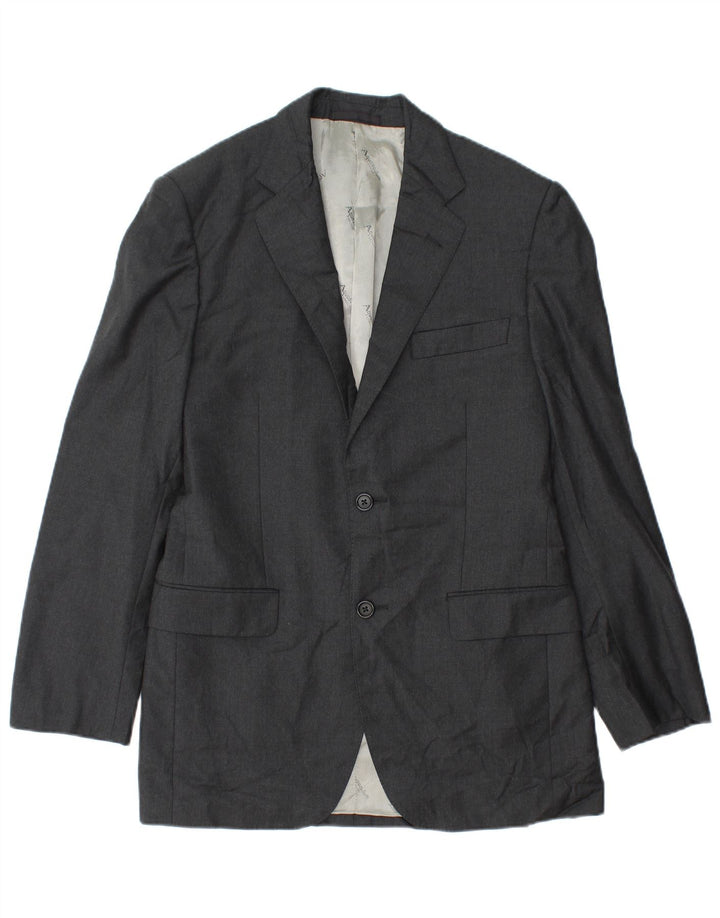 Giacca blazer da uomo a 2 bottoni Aquascutum UK 36 piccola lana grigia