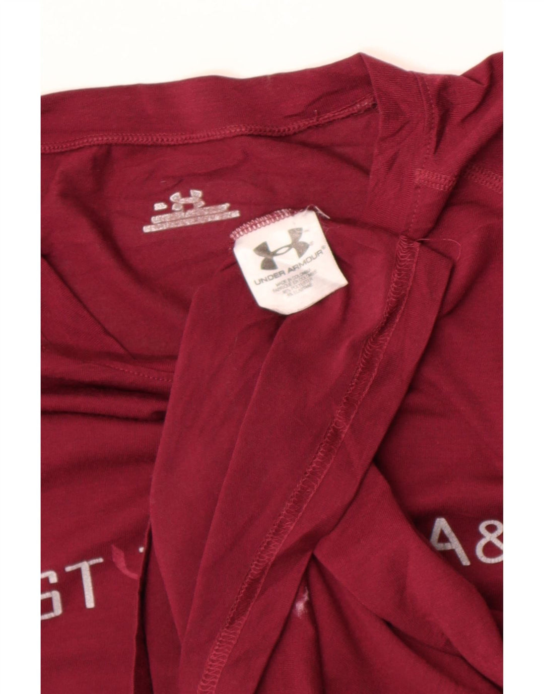 Maglietta grafica da uomo Under Armour manica lunga XL Borgogna poliestere