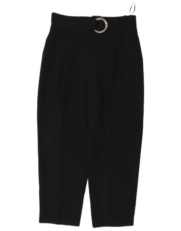 Pantaloni corti a vita alta da donna Topshop UK 12 medi W30 L25 neri