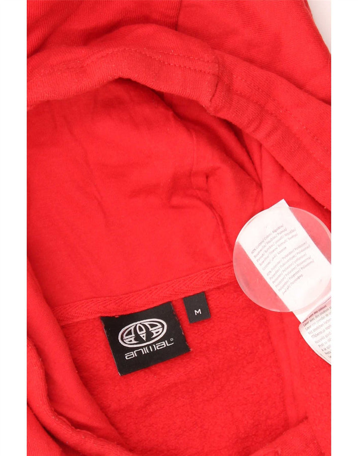 Maglione con cappuccio grafico da uomo Animal in cotone rosso medio