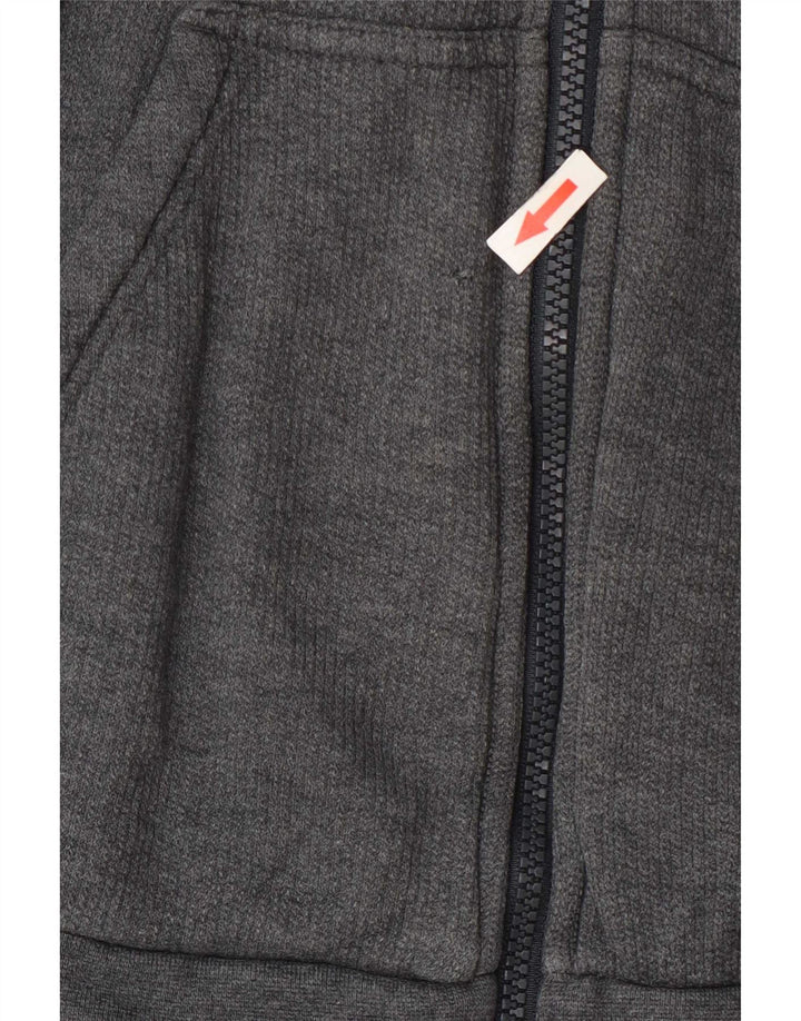 Maglione con cappuccio e zip Adidas da uomo in cotone grigio medio