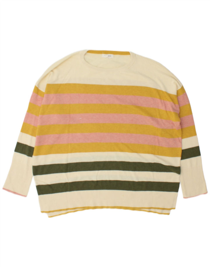 Maglione maglione girocollo da donna White Stuff UK 22 3XL a righe multicolore