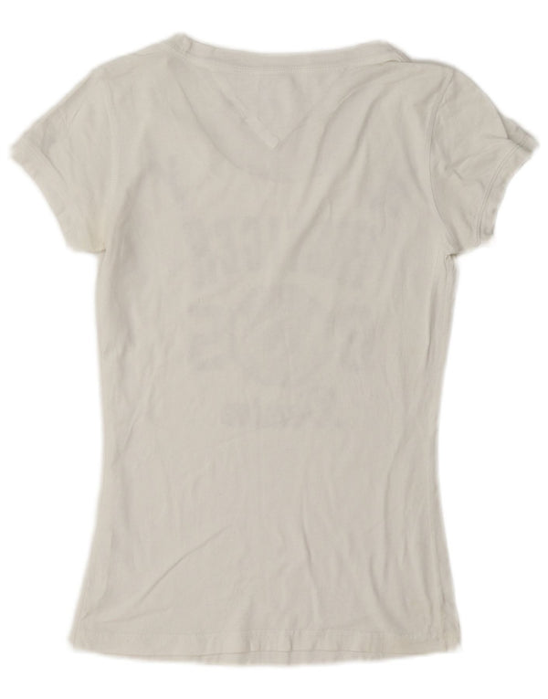 T-shirt grafica da donna Tommy Hilfiger Top UK 6 XS bianca