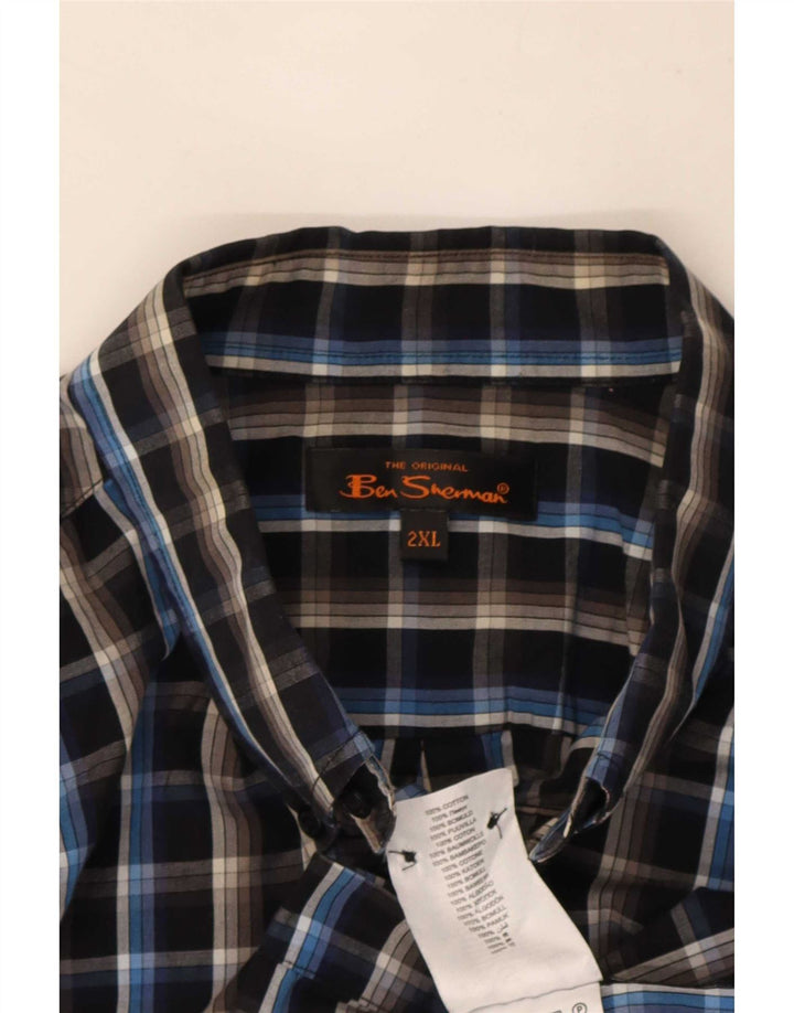 Camicia da uomo Ben Sherman 2XL in cotone a quadri neri
