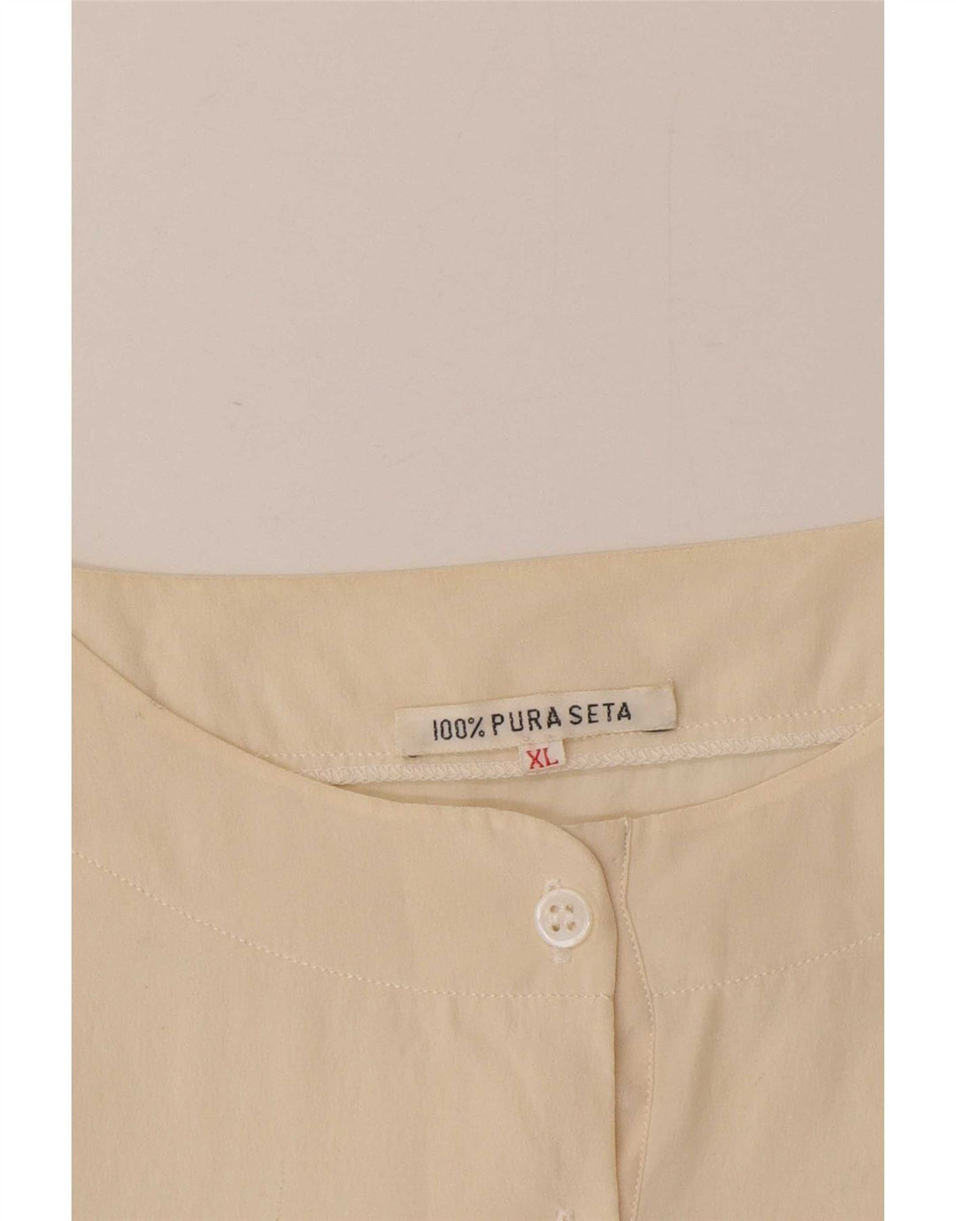 Camicetta vintage da donna Top UK 18 XL Seta beige