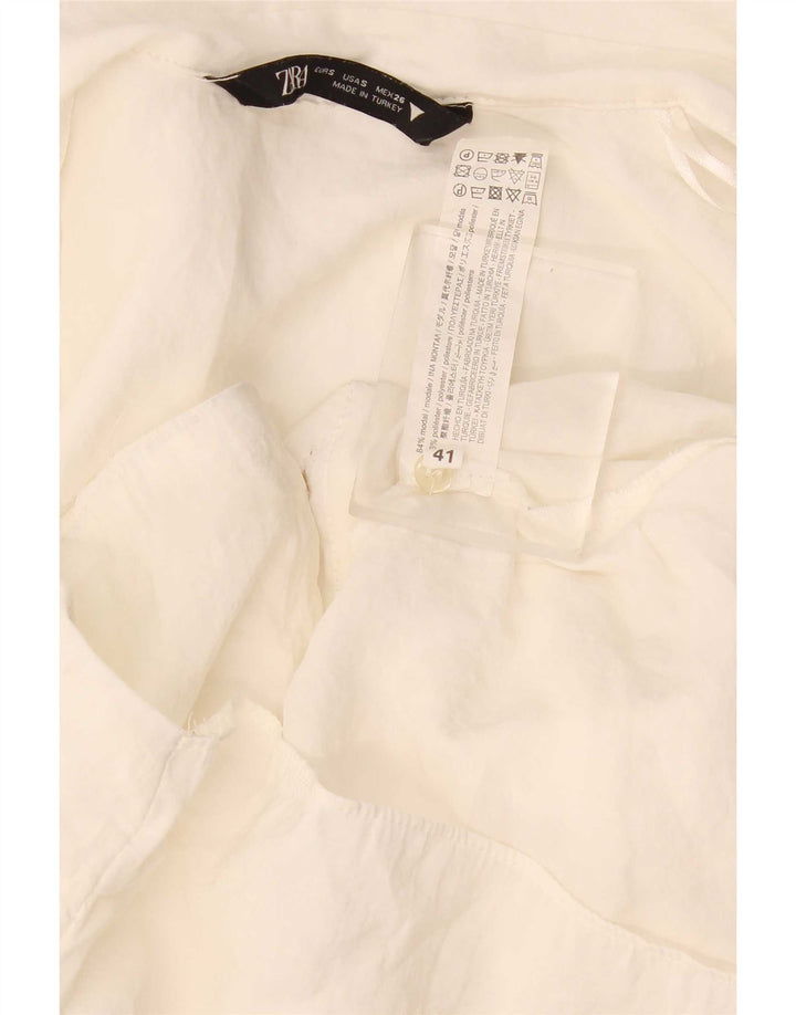 Camicetta da donna Zara UK 10 piccola in modal bianco sporco