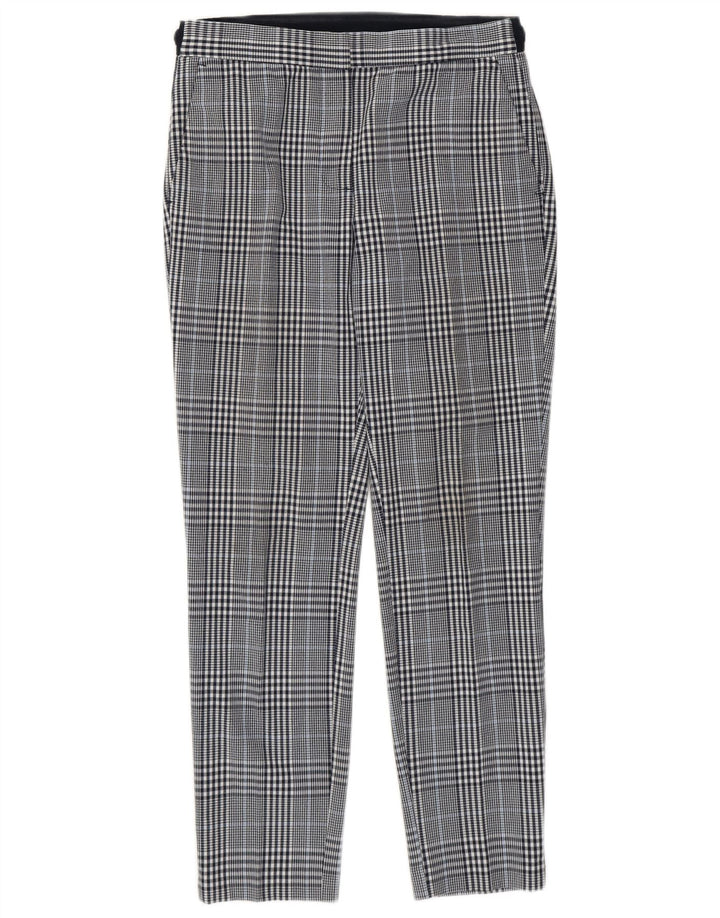 Pantaloni corti slim da donna Zara piccoli W26 L26 poliestere a quadri blu navy