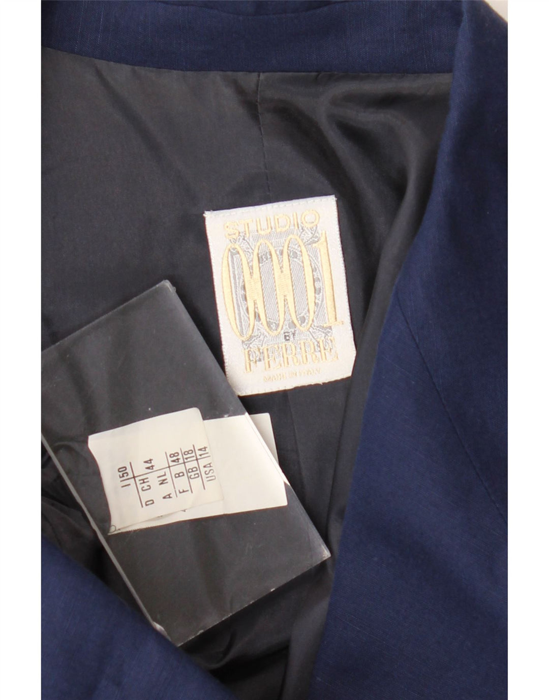 Giacca blazer a maniche corte da donna Ferre 001 a 1 bottone UK 18 XL Blu navy