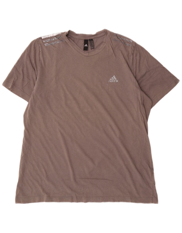T-shirt da uomo Adidas Top XL in cotone marrone