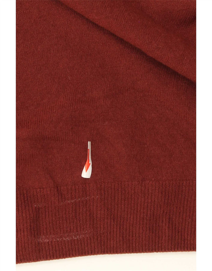 Maglione da uomo Marks & Spencer con scollo a V, acrilico bordeaux medio