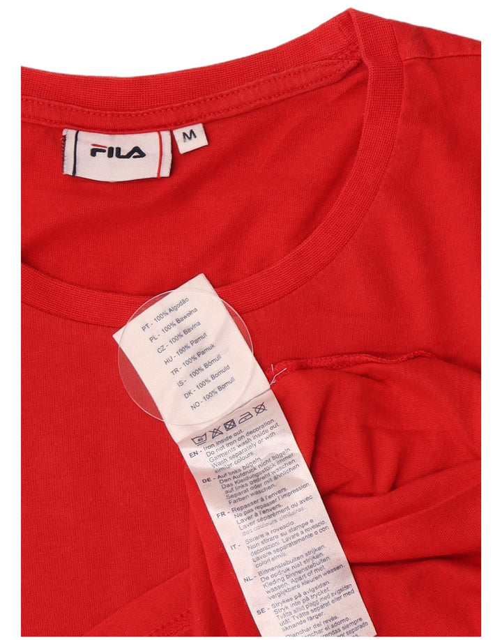 T-shirt grafica da uomo Fila Top in cotone color block rosso medio