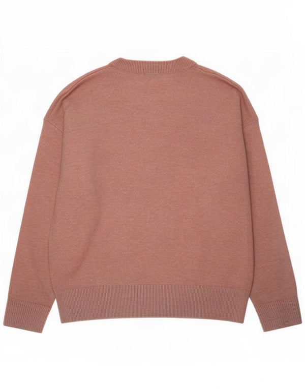 Marks & Spencer Maglione da donna con scollo a V vestibilità ampia UK 14 Rosa medio