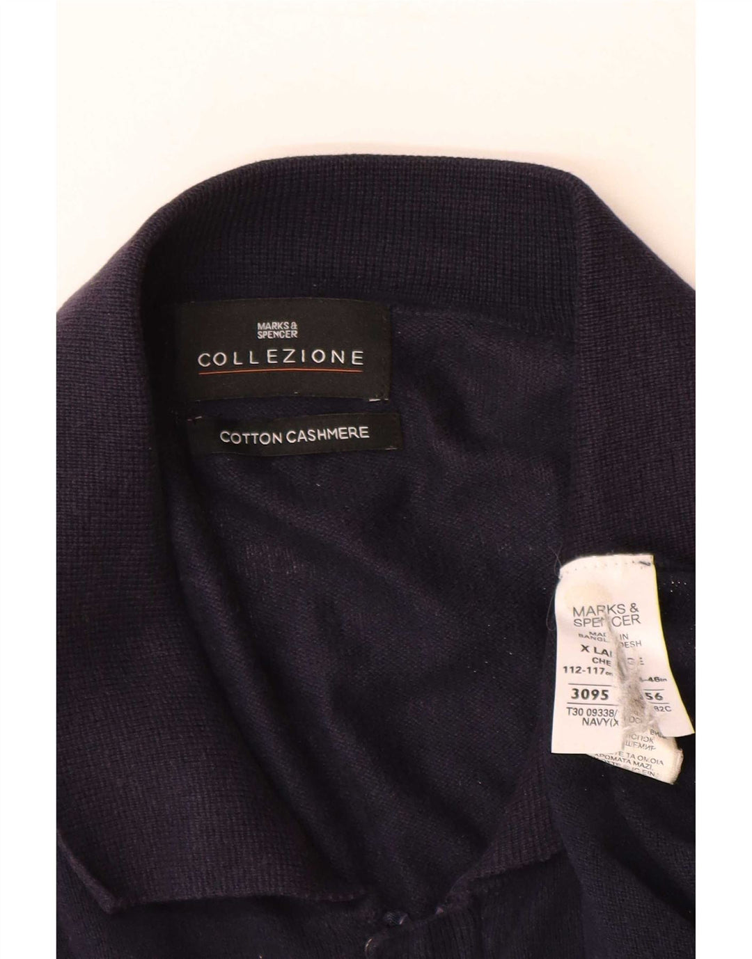 Maglione cardigan da uomo Marks & Spencer XL in cotone blu navy