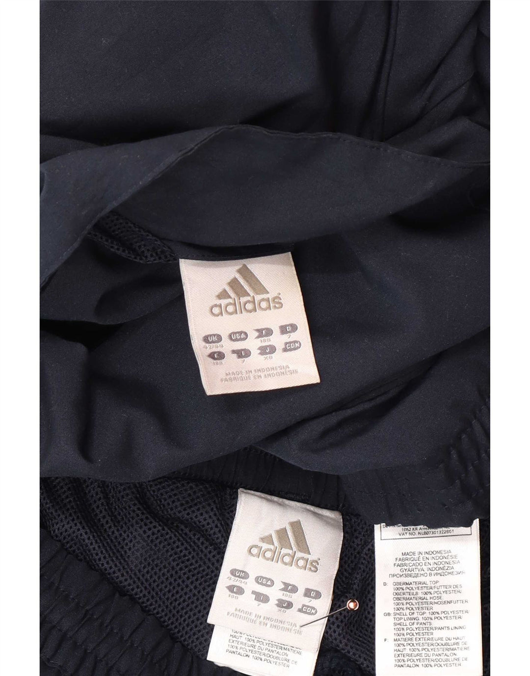 Tuta intera da uomo Adidas UK 42/44 Large Blu Navy Poliestere