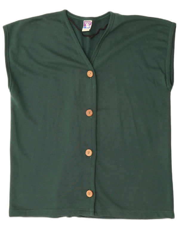Maglione cardigan senza maniche da donna Yessica EU 48/50 XL cotone verde