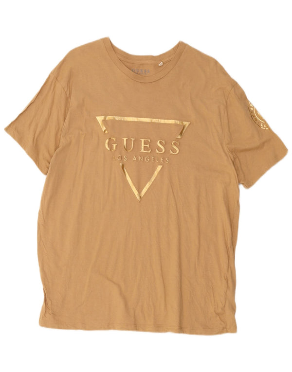 Guess T-shirt grafica da donna Top UK 18 XL Cotone beige