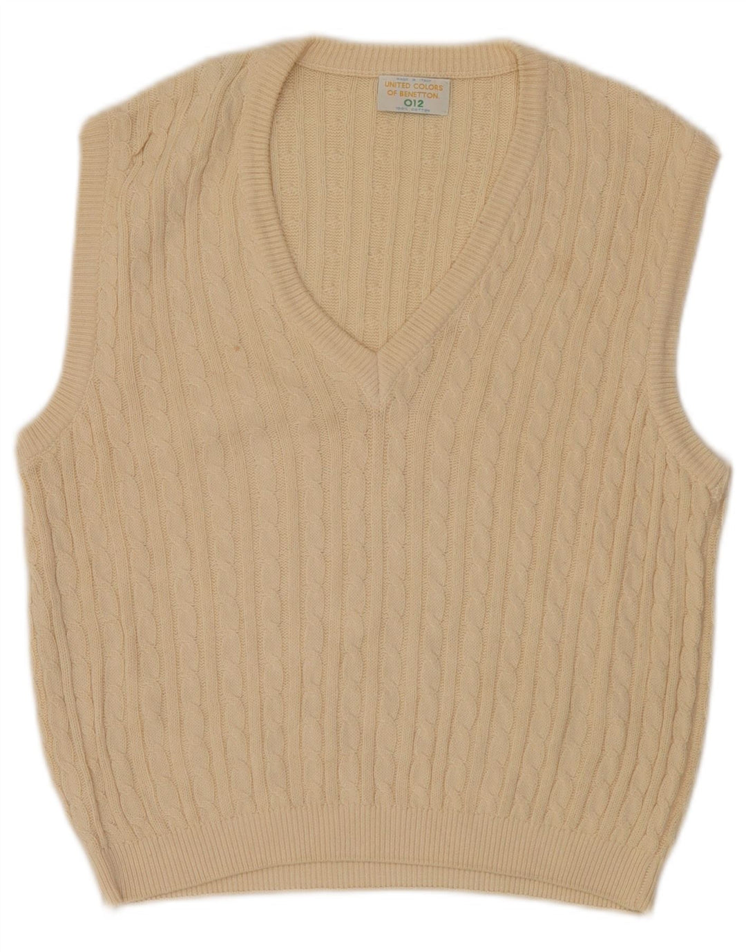 Canotta da donna Benetton Canotta UK 12 Cotone bianco sporco medio