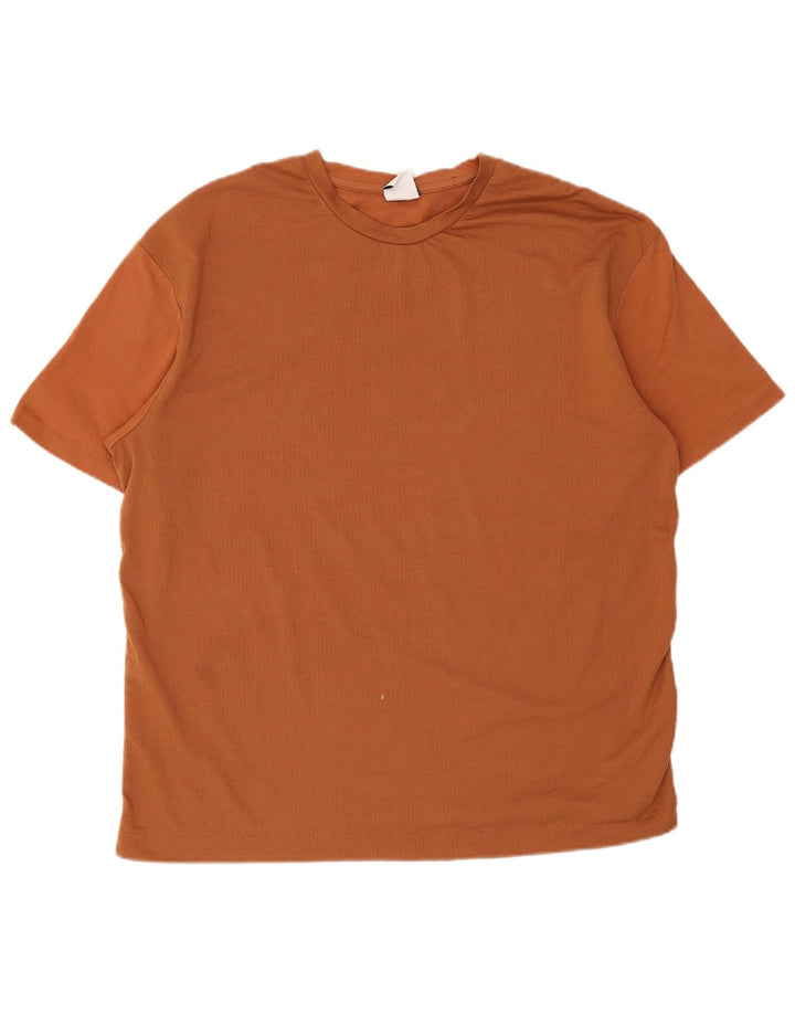 T-shirt Zara da uomo Top Large in cotone marrone