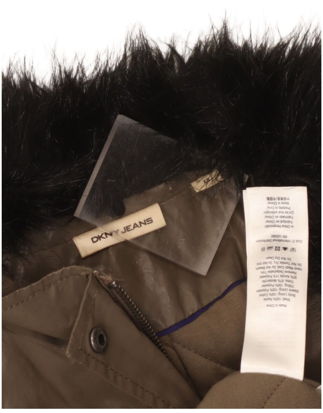 Cappotto da donna Dkny UK 6 XS Khaki Ramie