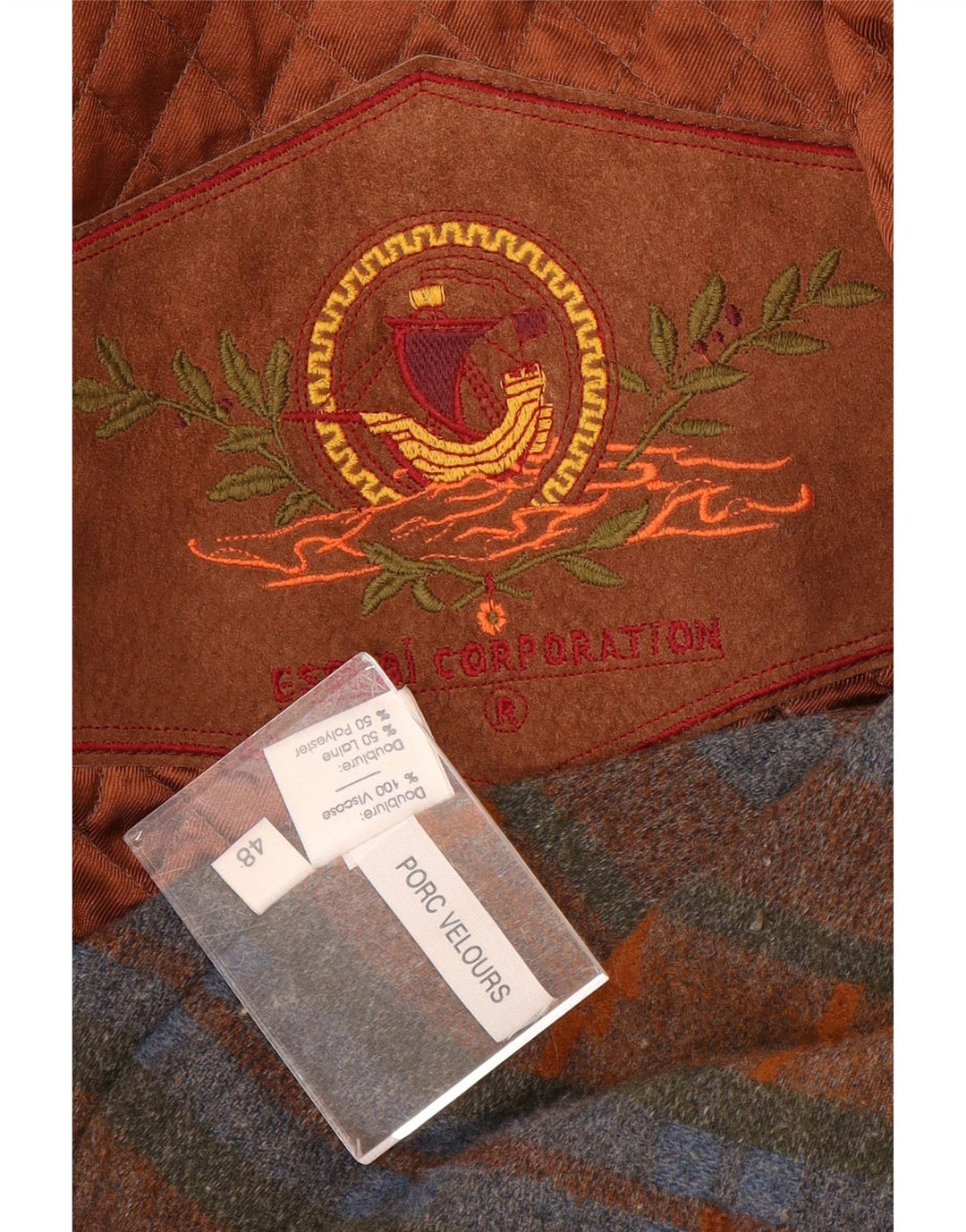 Giacca in pelle scamosciata vintage da uomo IT 48 in pelle scamosciata marrone medio