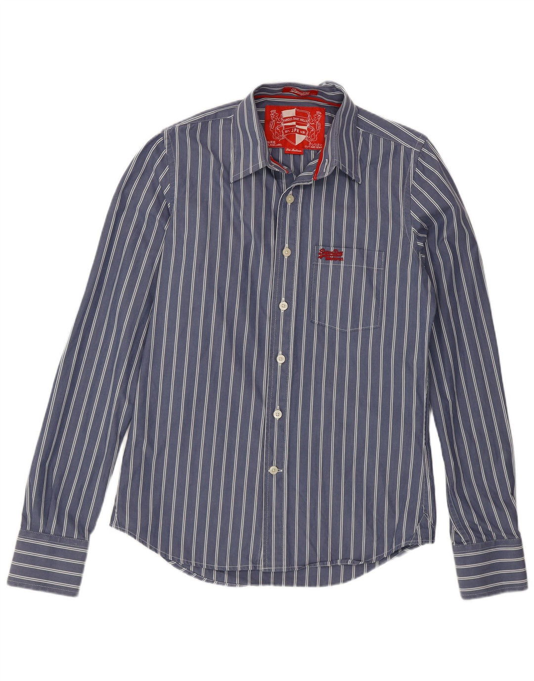 Camicia da uomo Superdry in cotone a righe blu medio