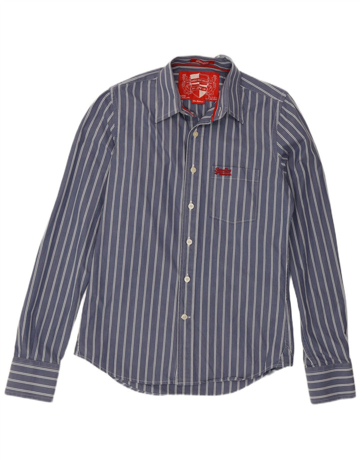 Camicia da uomo Superdry in cotone a righe blu medio