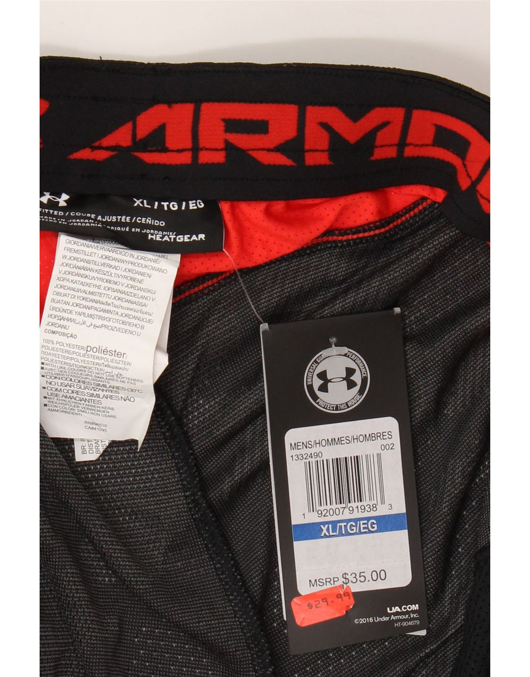 Pantaloncini sportivi UNDER ARMOUR da uomo Heat Gear XL poliestere color block nero