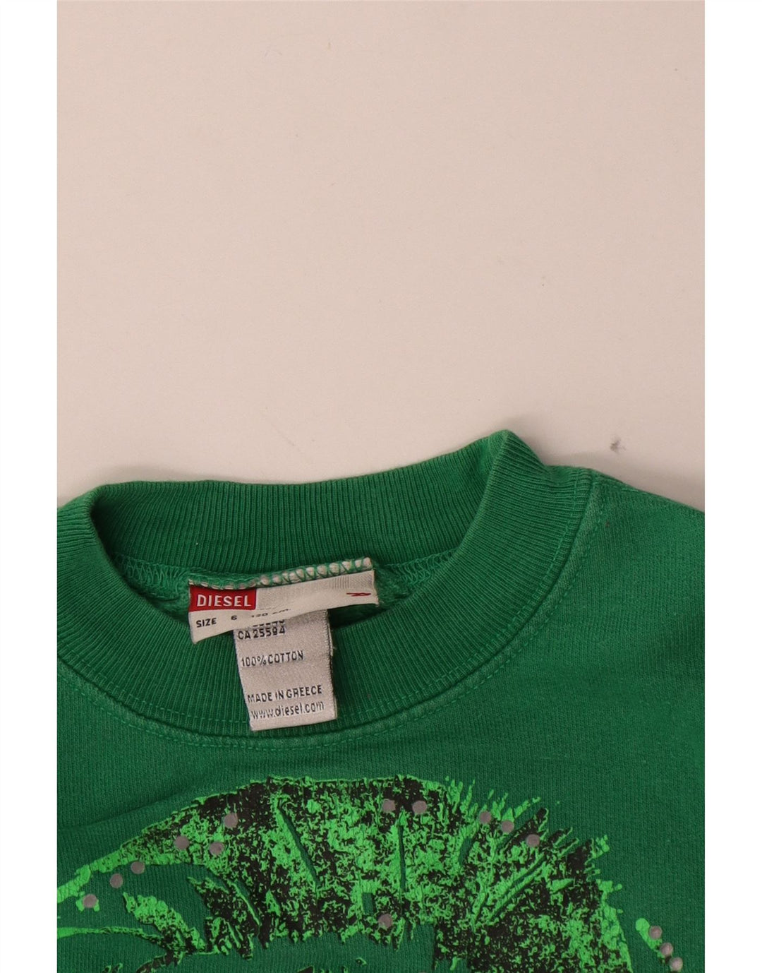 DIESEL Felpa con grafica per ragazzi Maglione 5-6 anni in cotone verde