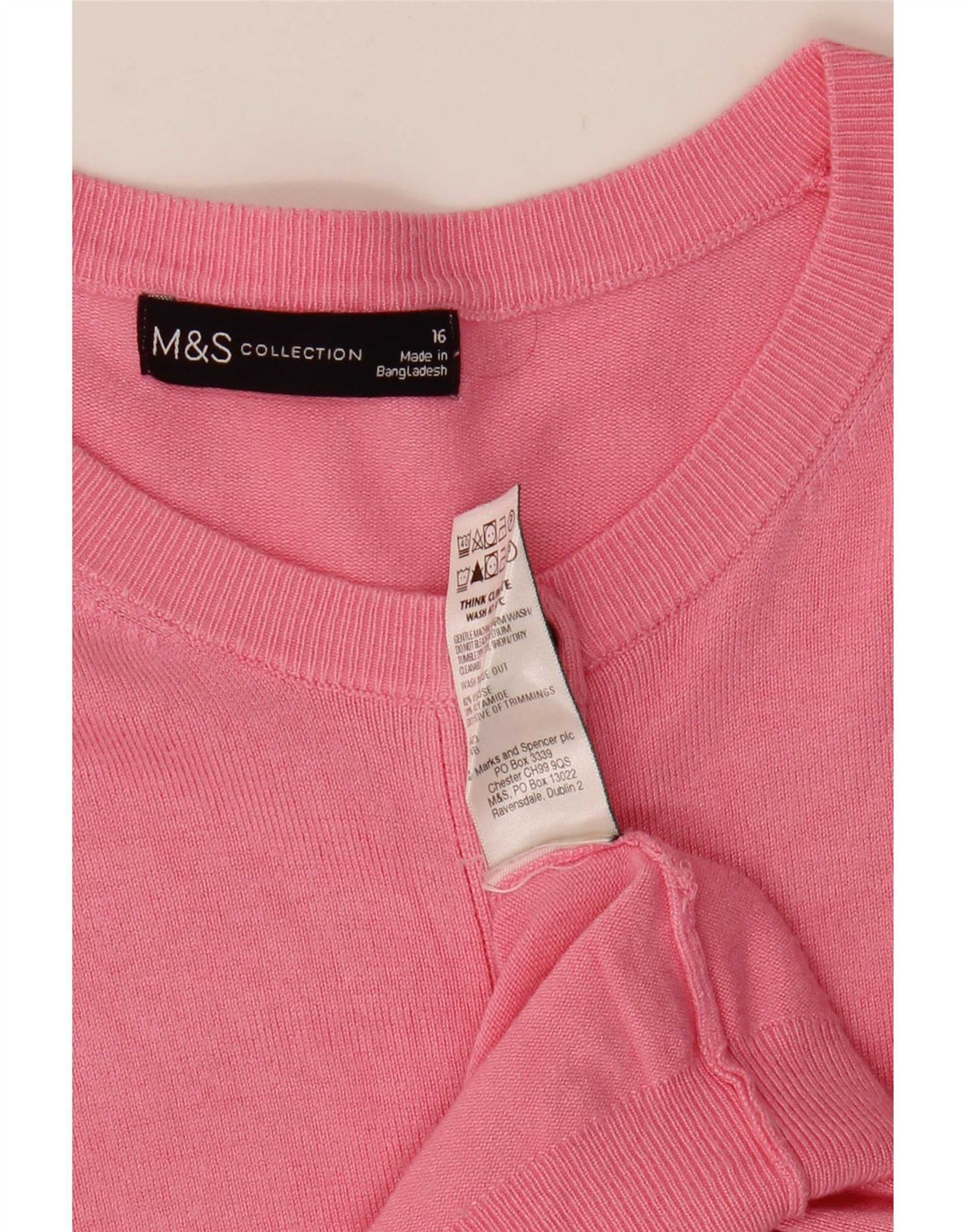 Maglione cardigan da donna Marks & Spencer UK 16 Large Rosa Viscosa