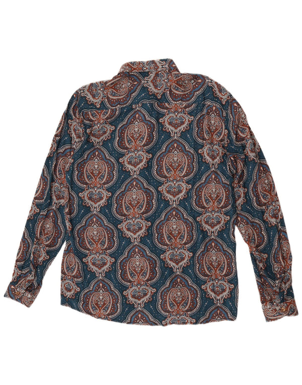 Camicia Uomo Over/D 2XL Viscosa Paisley Blu