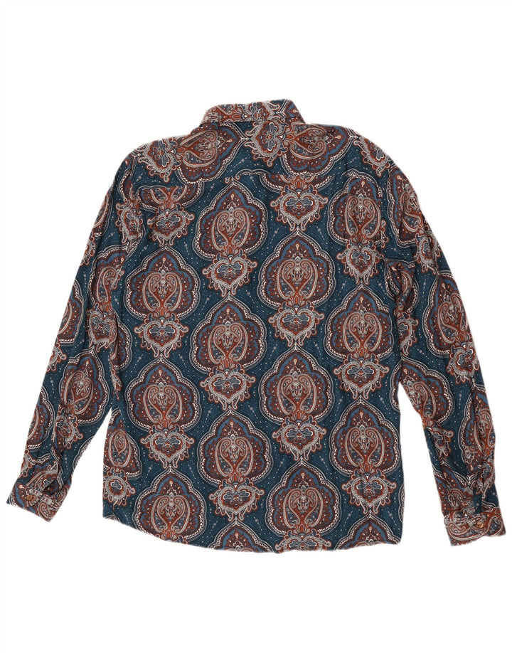 Camicia Uomo Over/D 2XL Viscosa Paisley Blu