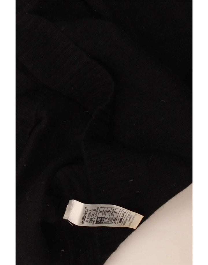 Maglione cardigan da donna Marks & Spencer UK 8 Small Lana d'agnello nera