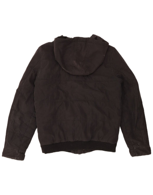 JACK & JONES Giacca imbottita con cappuccio da uomo UK 38 Medium Nero Poliestere