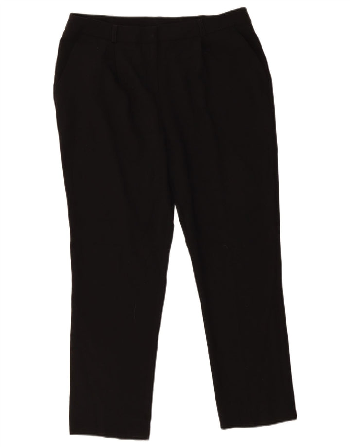 Pantaloni chino slim da donna M&Co UK 12 medi W32 L25 poliestere nero