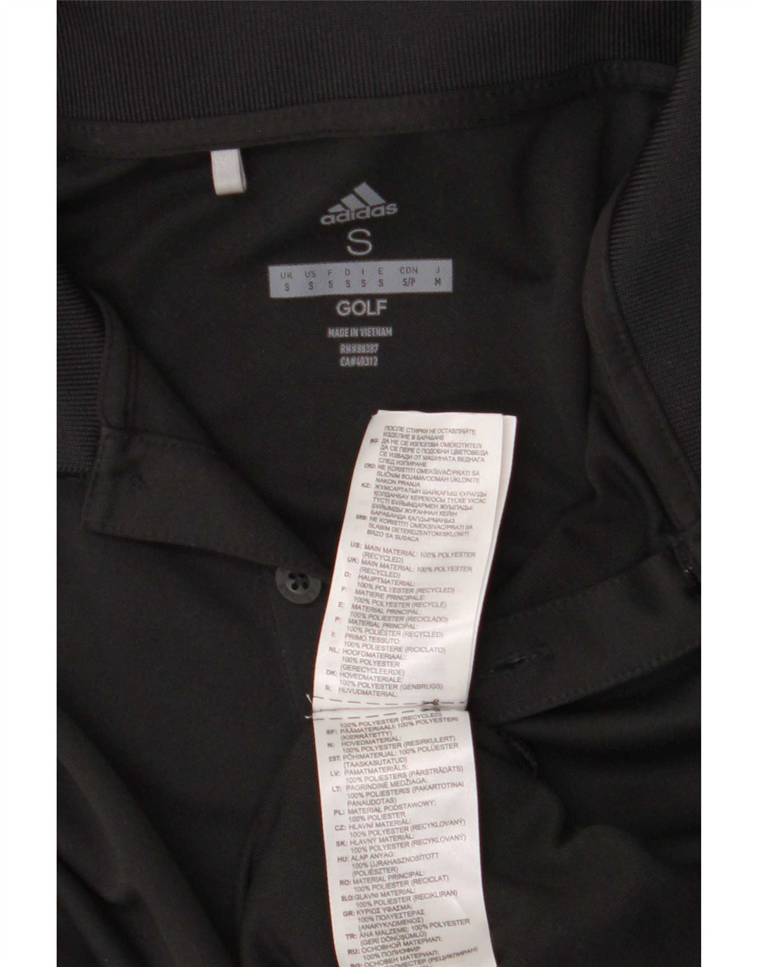 Polo Adidas da uomo piccola in poliestere nero