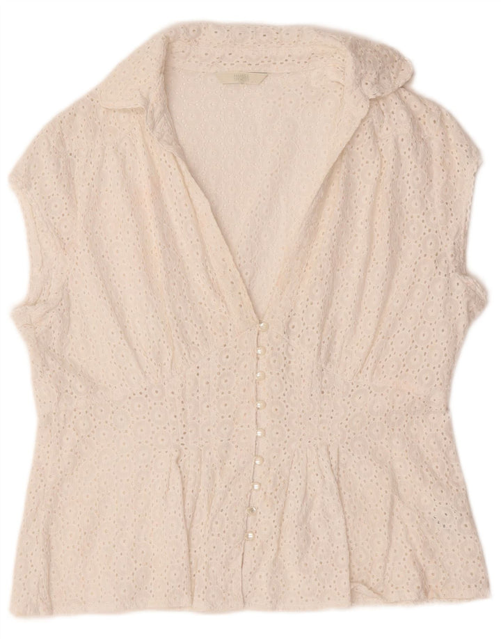 Camicetta trasparente da donna Marks & Spencer UK 16 grande bianca
