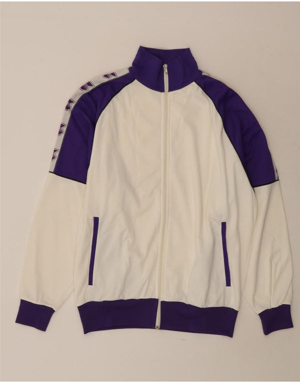 Tuta intera grafica da uomo vintage grande poliestere color block bianco