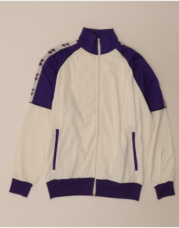 Tuta intera grafica da uomo vintage grande poliestere color block bianco