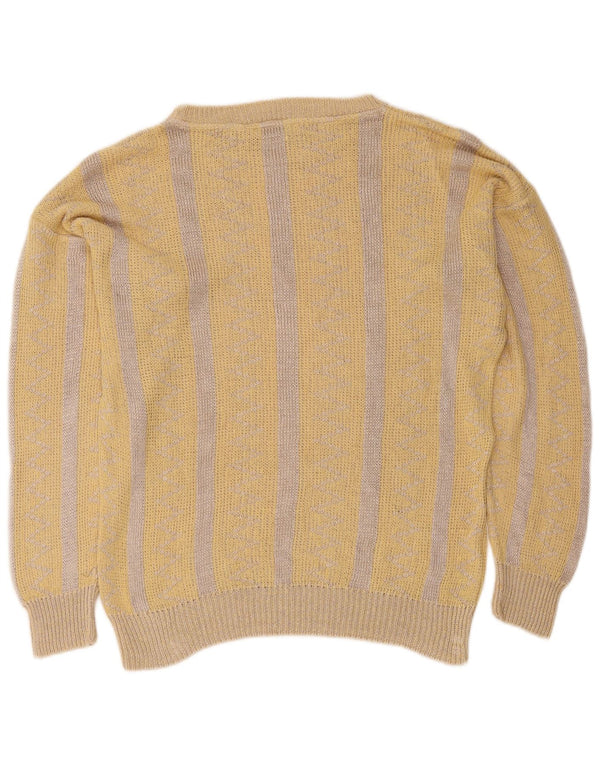 Maglione da uomo girocollo a righe grandi gialle di Portobello