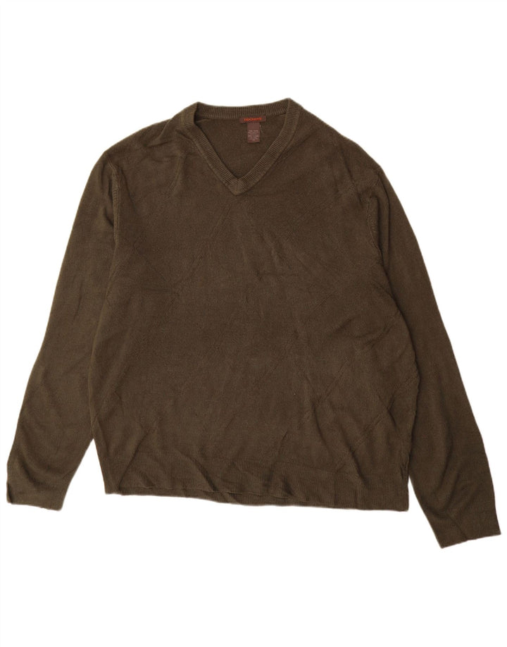Maglione da uomo con scollo a V Dockers 2XL acrilico kaki