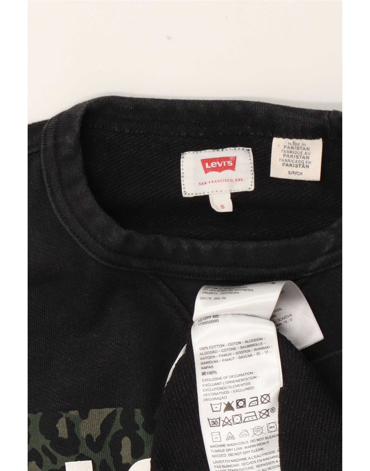 Levi's Felpa con grafica da donna Maglione UK 10 Piccolo Cotone grigio