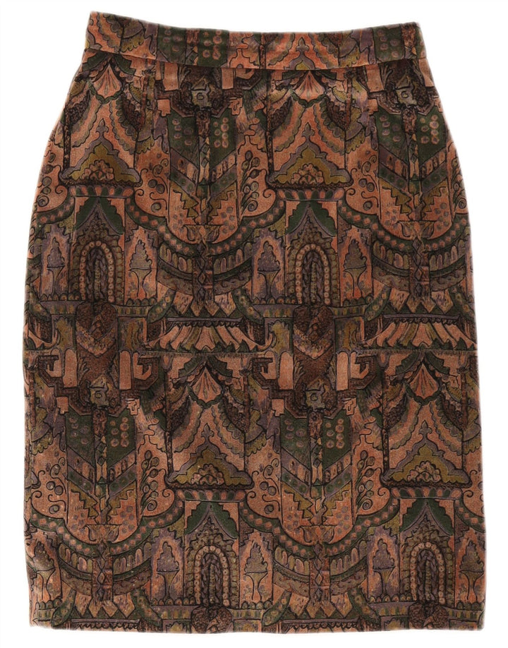 Gonna a tubino grafica vintage da donna IT 40 piccola W27 multicolore