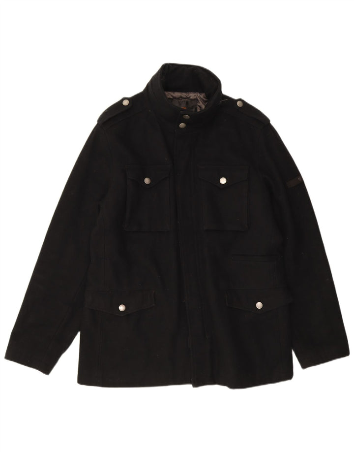 Giacca utility da uomo Ben Sherman UK 40 Large Black Wool