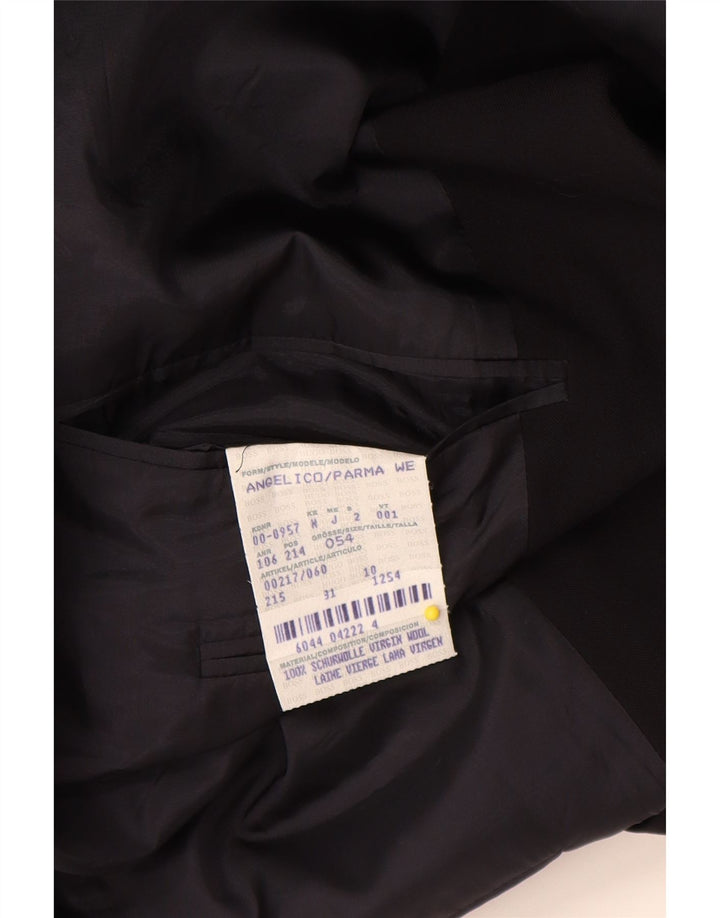 Giacca blazer da uomo a 3 bottoni Hugo Boss EU 54 2XL Lana vergine blu navy