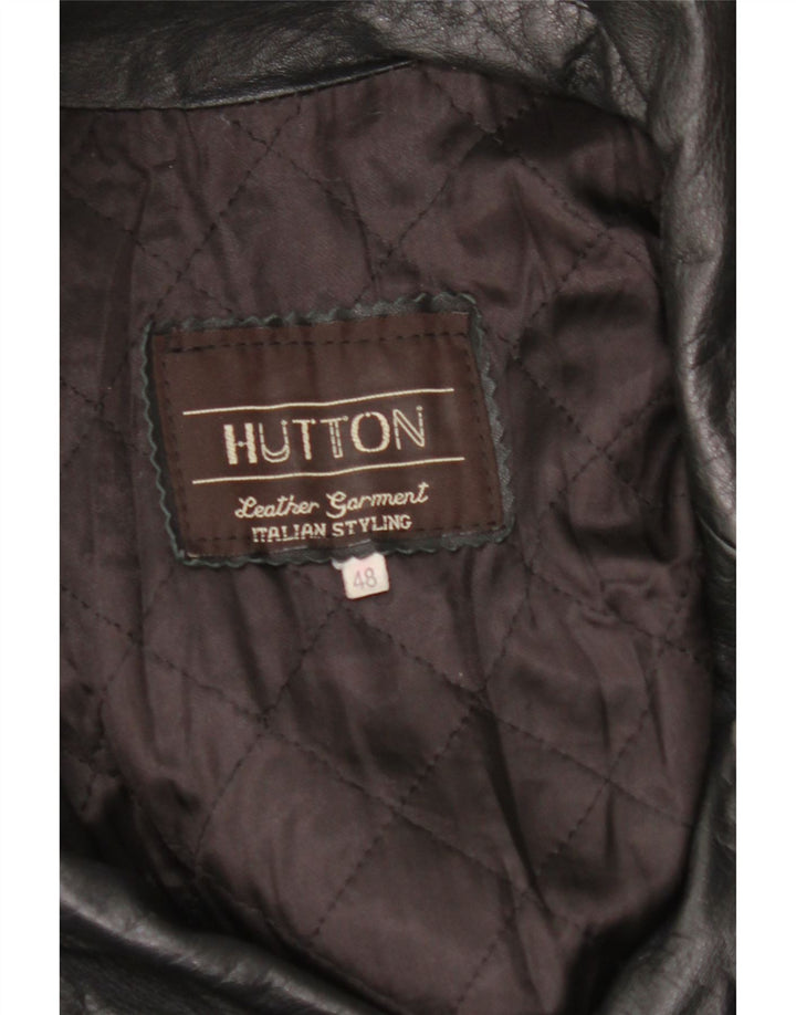 Cappotto in Pelle Donna VINTAGE IT 48 XL Nero