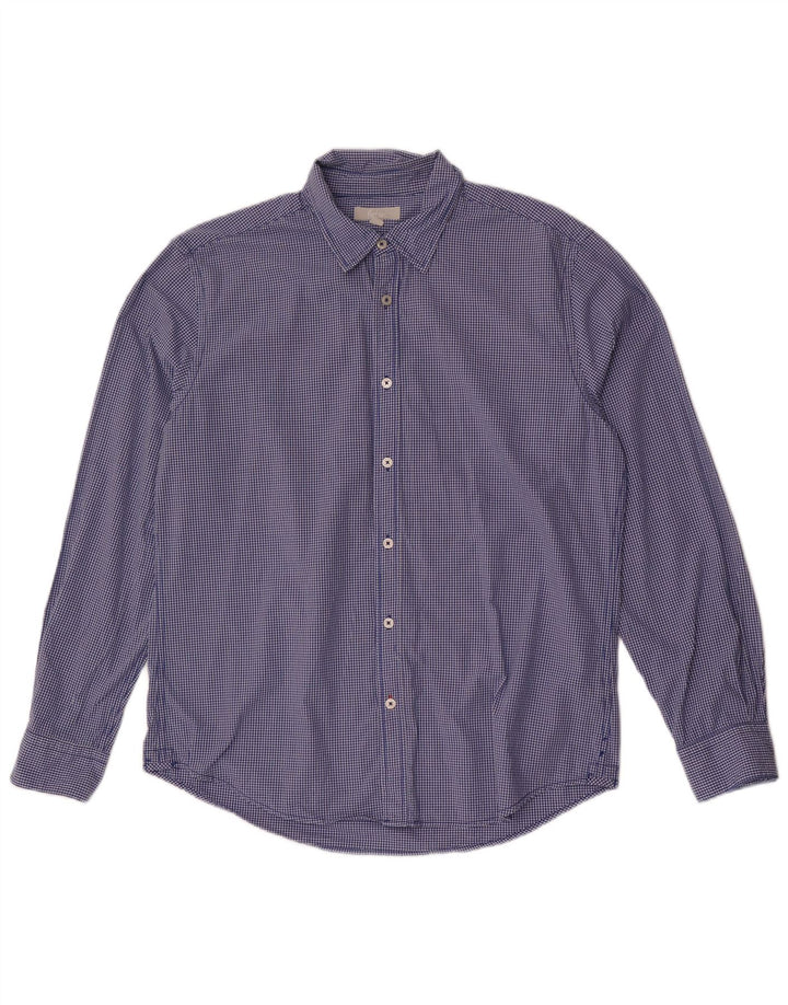 Camicia Boden da uomo slim fit grande in cotone a quadretti blu
