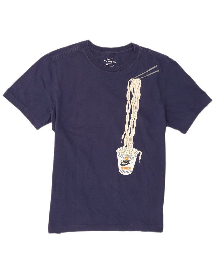 T-shirt grafica da uomo Nike Top Large in cotone blu navy