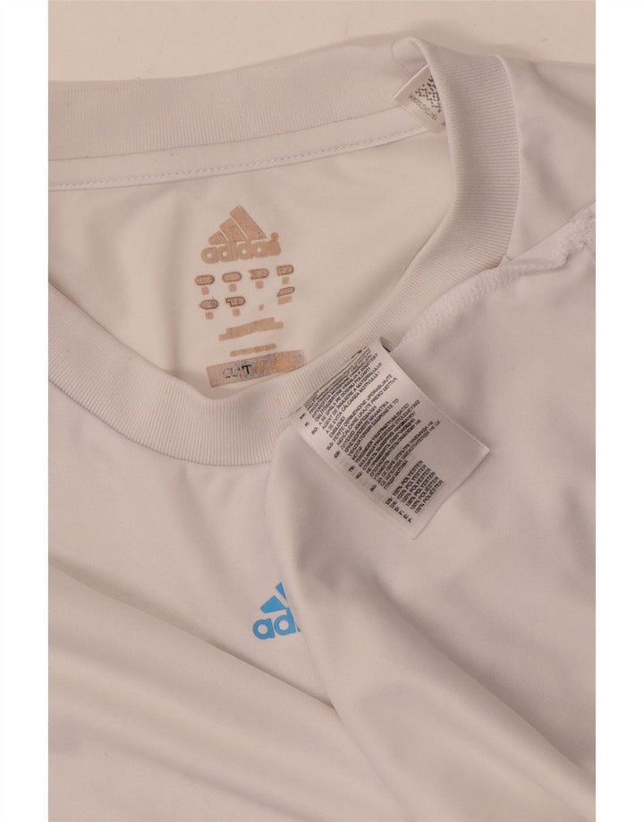T-shirt grafica Adidas da uomo F50 Top in poliestere bianco medio